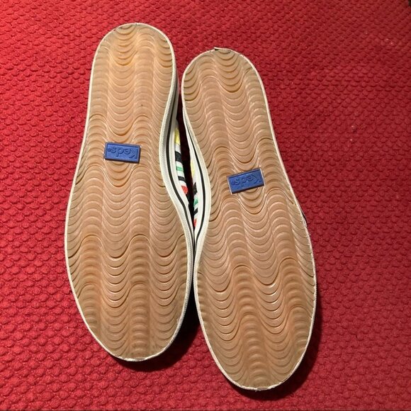 KATE SPADE + KEDS Sz 8 Collab Slip on Colourful Stripe Sneaker Shoes - Picture 9 of 10